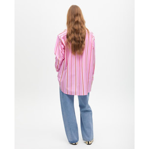 Camicia Oversize in Popeline a Righe