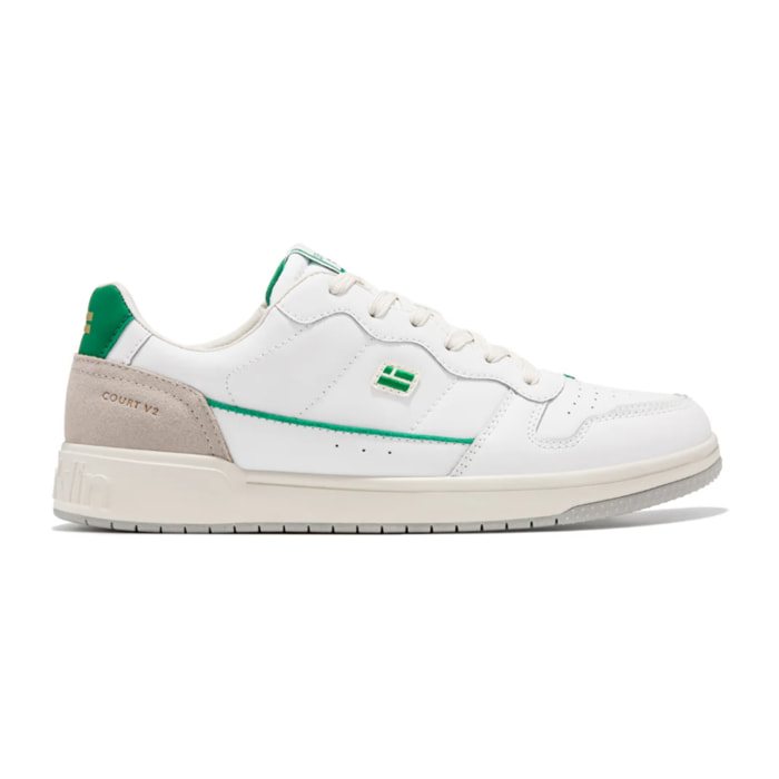 Zapatillas Casual Mujer Court V2 Flag Basic Blanco / Verde D.Franklin