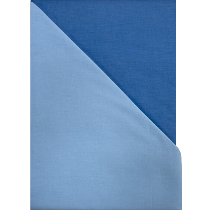 COMPLETO LENZUOLA LETTO MATRIMONIALE BICOLOR BLU