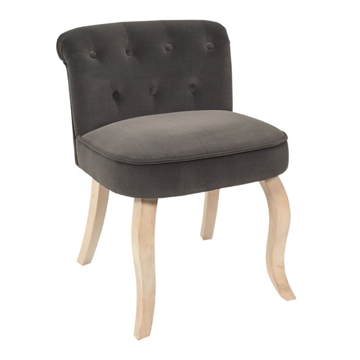 Fauteuil Eleonor Velours Gris