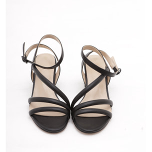 SANDALO TRE FASCE CHOCOLA' NERO