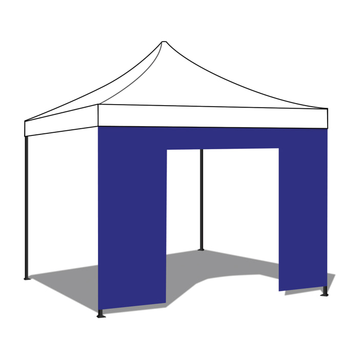 Telo porta per gazebo da giardino. Telo di ricambio in PVC con velcro. Colore Blu 300X200H cm