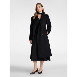 Elena Mirò - Cappotto doppiopetto in lana con cintura - Nero