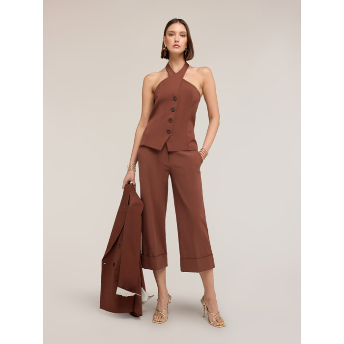 Motivi - Top halter neck The Tailoring Lab - Marrone