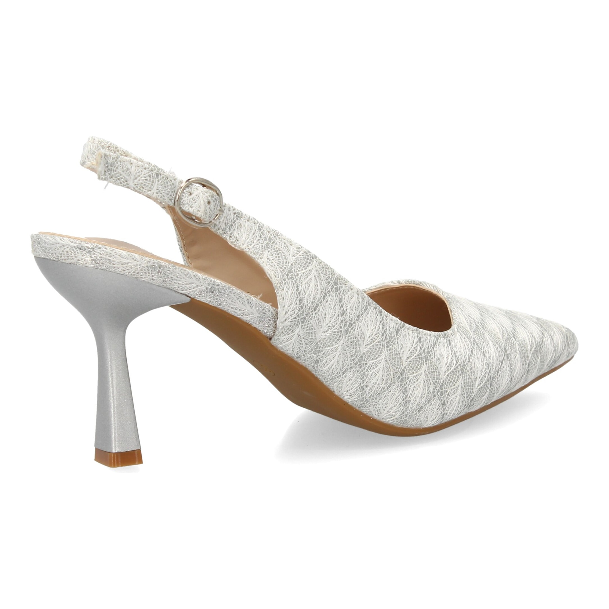 Zapato destalonado tacón fino elegante texturizado