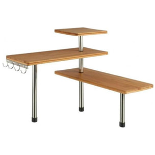 Estante esquinero de bambú para la cocina