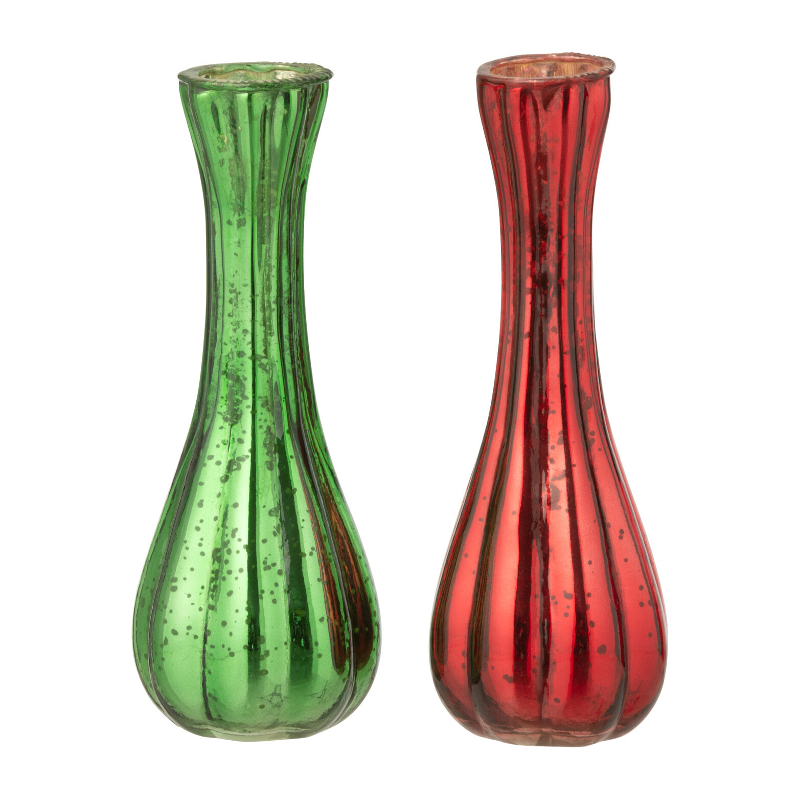 J-Line vase Soli - verre - rouge/vert - large - 2 pcs
