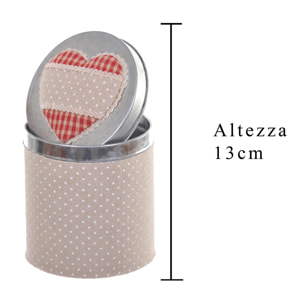 Barattolo Con Cuore. Misure12X13 Cm - Pezzi 3 - 12X13X12cm - Colore: Bianco - Bianchi Dino - Cuore Contenitori Ceramica E Mat.