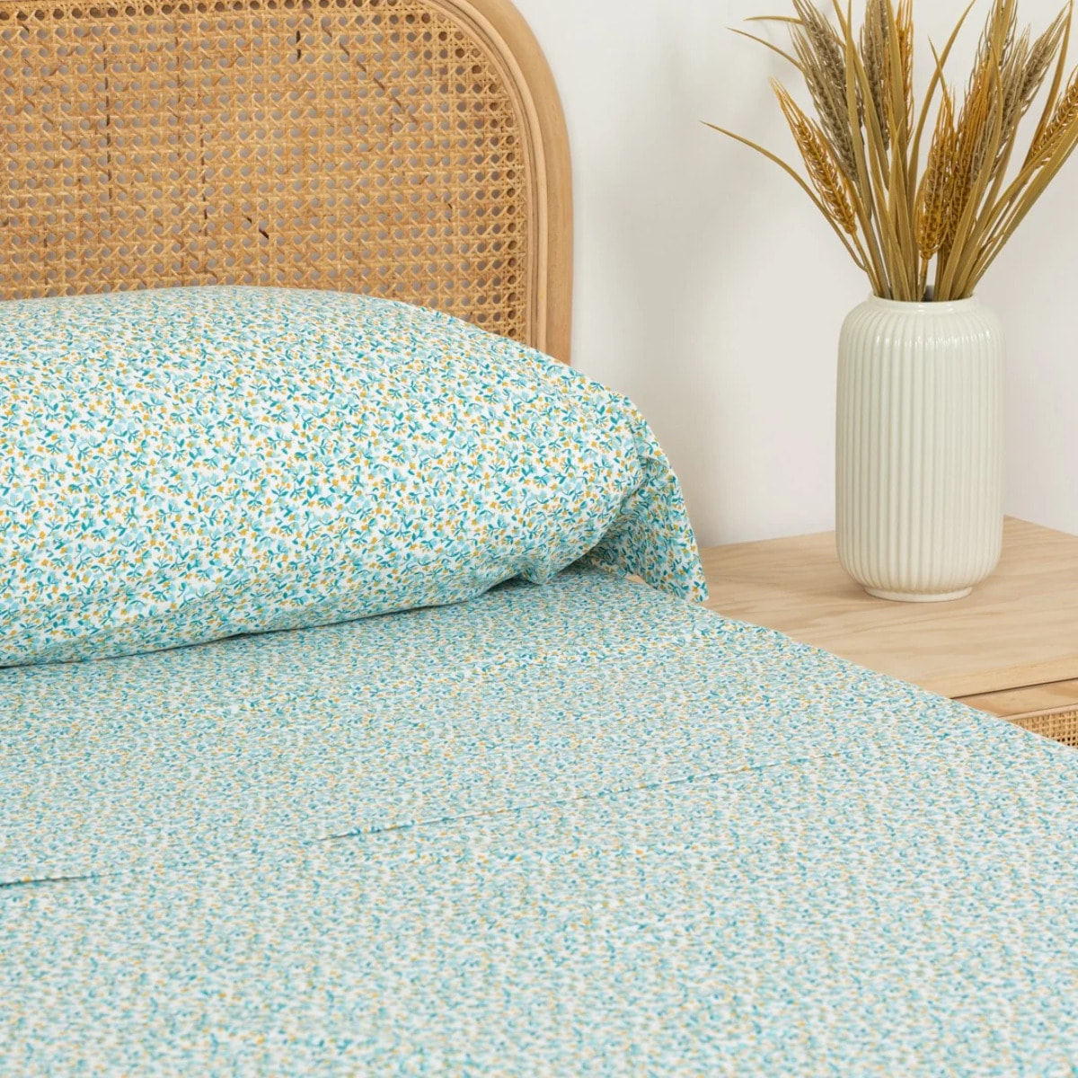 Set di lenzuola in cotone percal uriva verde tiffany