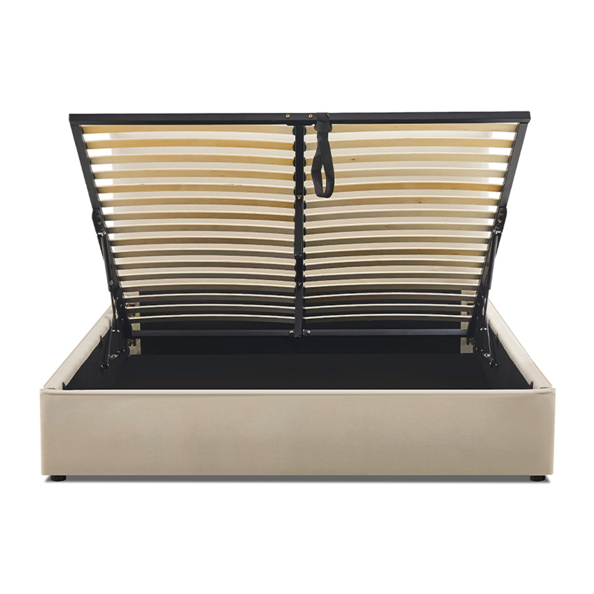 Lit coffre lin beige