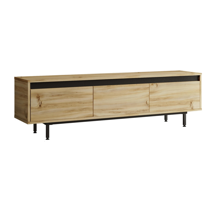 Mueble Luvio Tv 3 Puertas Patas De Metal