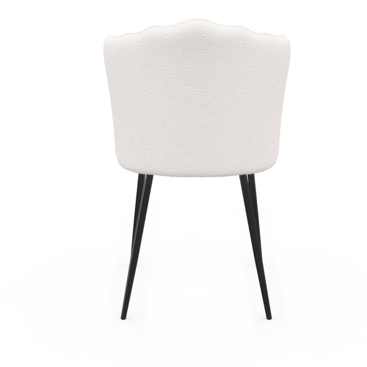 Chaises Arielle en bouclette crème et pieds noirs - lot de 2