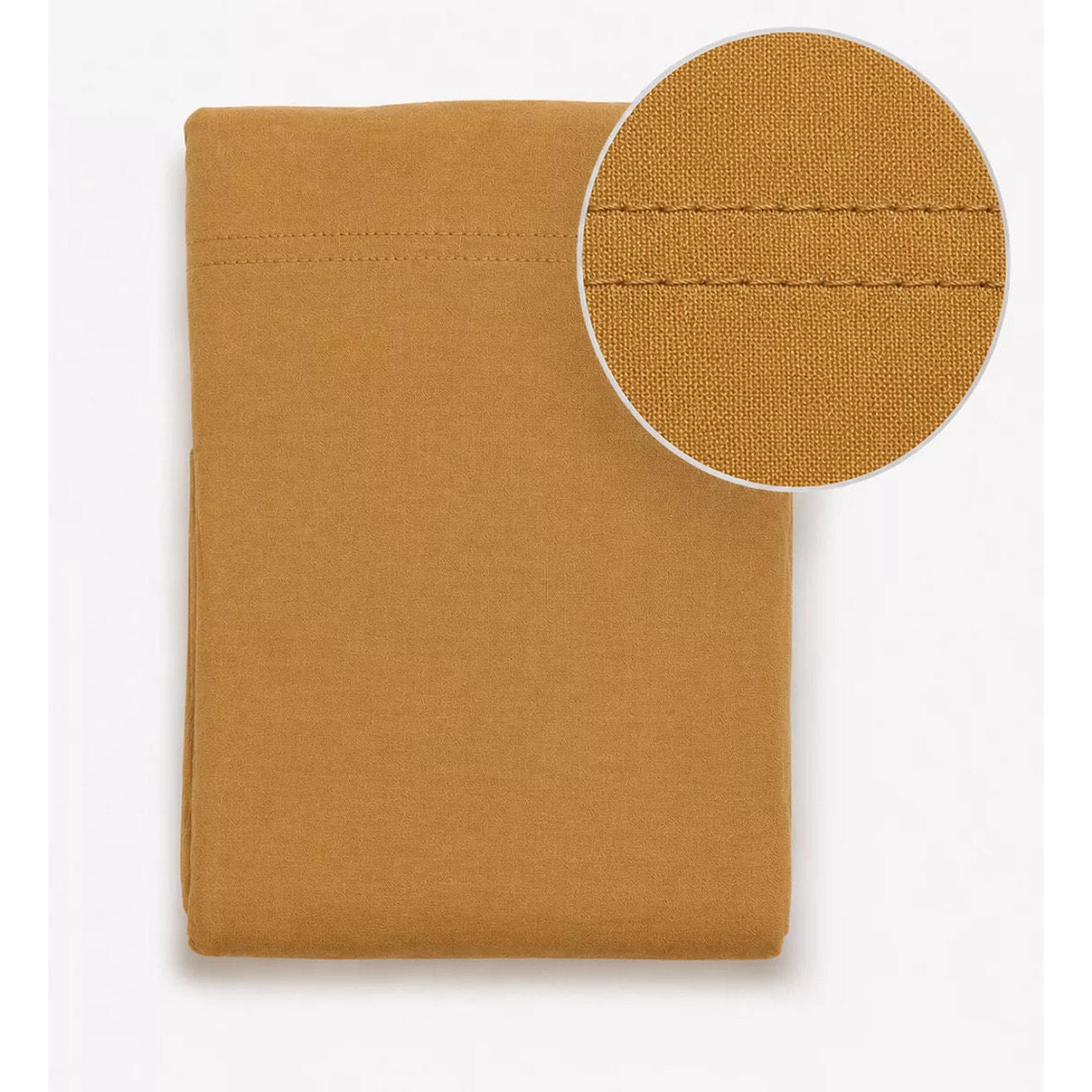 Drap plat gaze de coton lavé uni jaune Malia curry