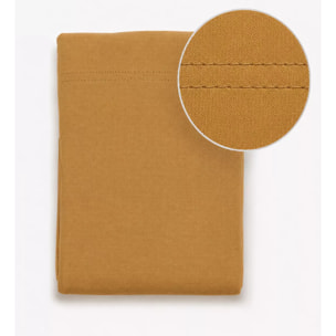 Drap plat gaze de coton lavé uni jaune Malia curry