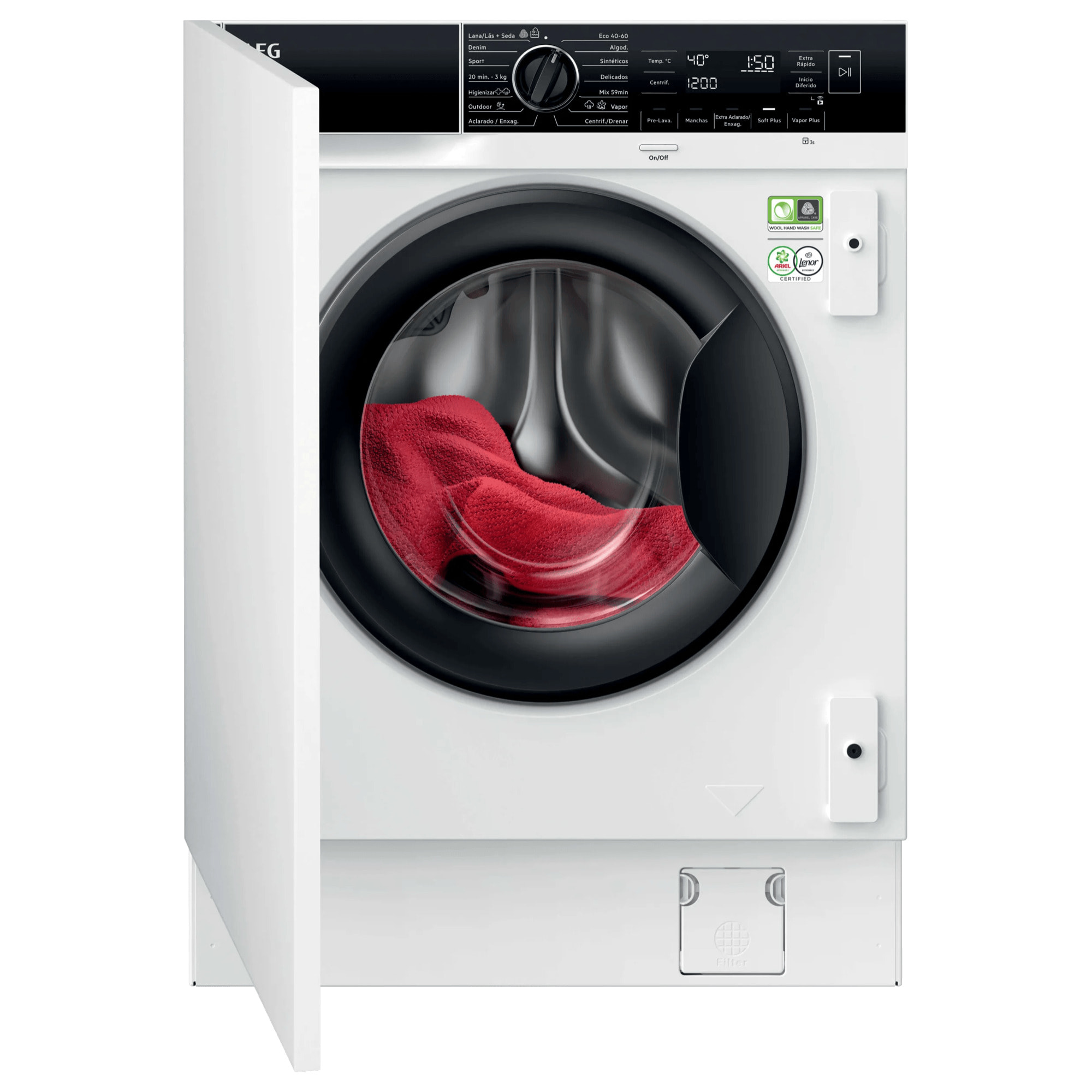 AEG Lavadora integrable Serie 8000 PowerCare de 8.0 kg LFN8E8436C