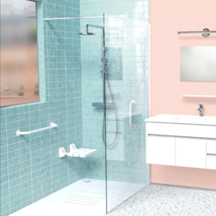 Barre de maintien droite PMR PELLET Essentiel confort 80 cm aluminium époxy blanc