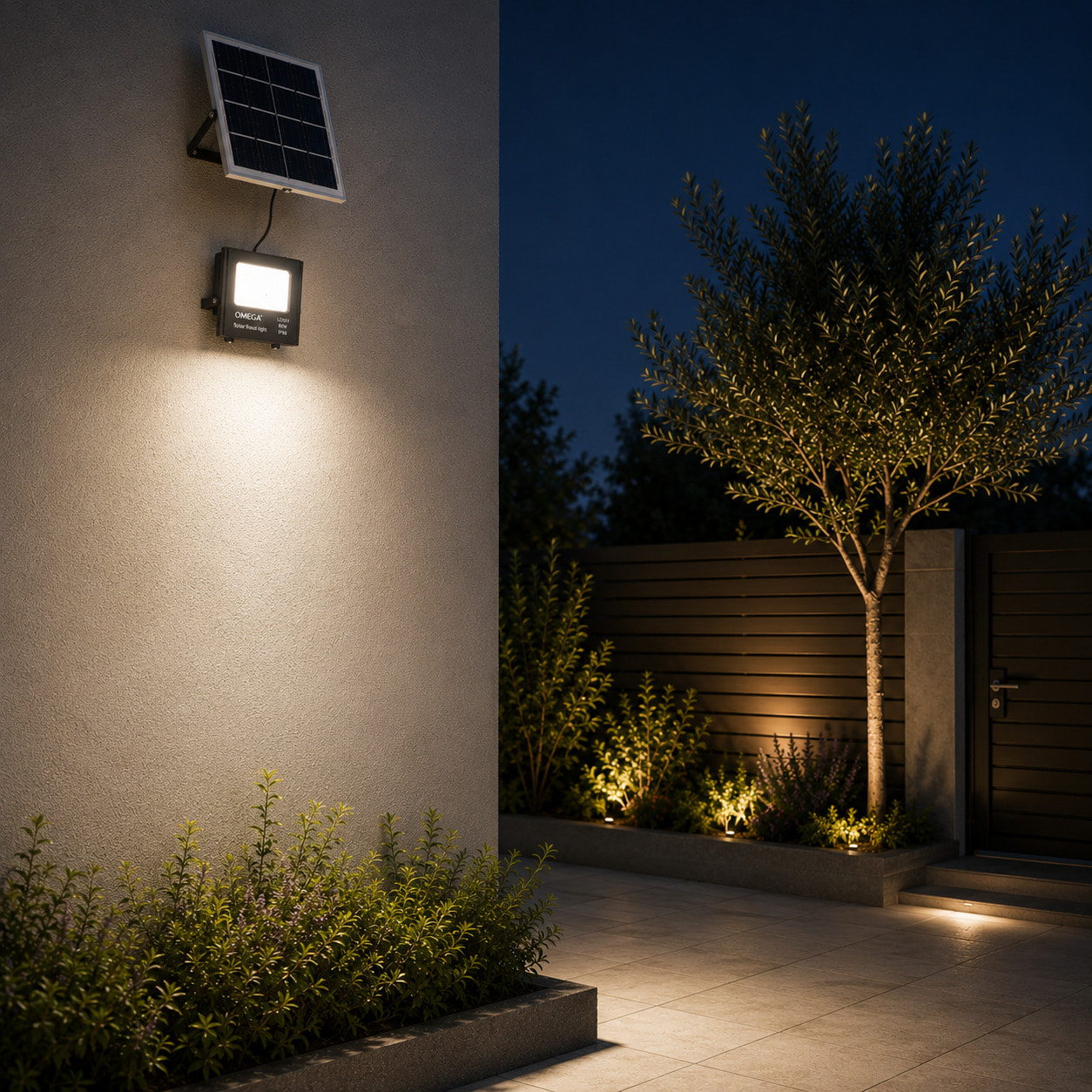 OMEGA Faretto ad energia solare 60W Floodlight