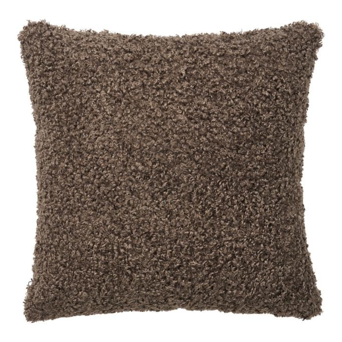 Cuscino Tavira in bouclé grigio scuro 45x45 cm