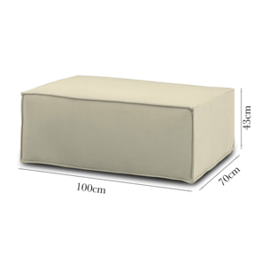 Pouf Assisi, Pouf da salotto, Poltroncina relax in tessuto imbottito, 100% Made in Italy, 100x70h43 cm, Beige