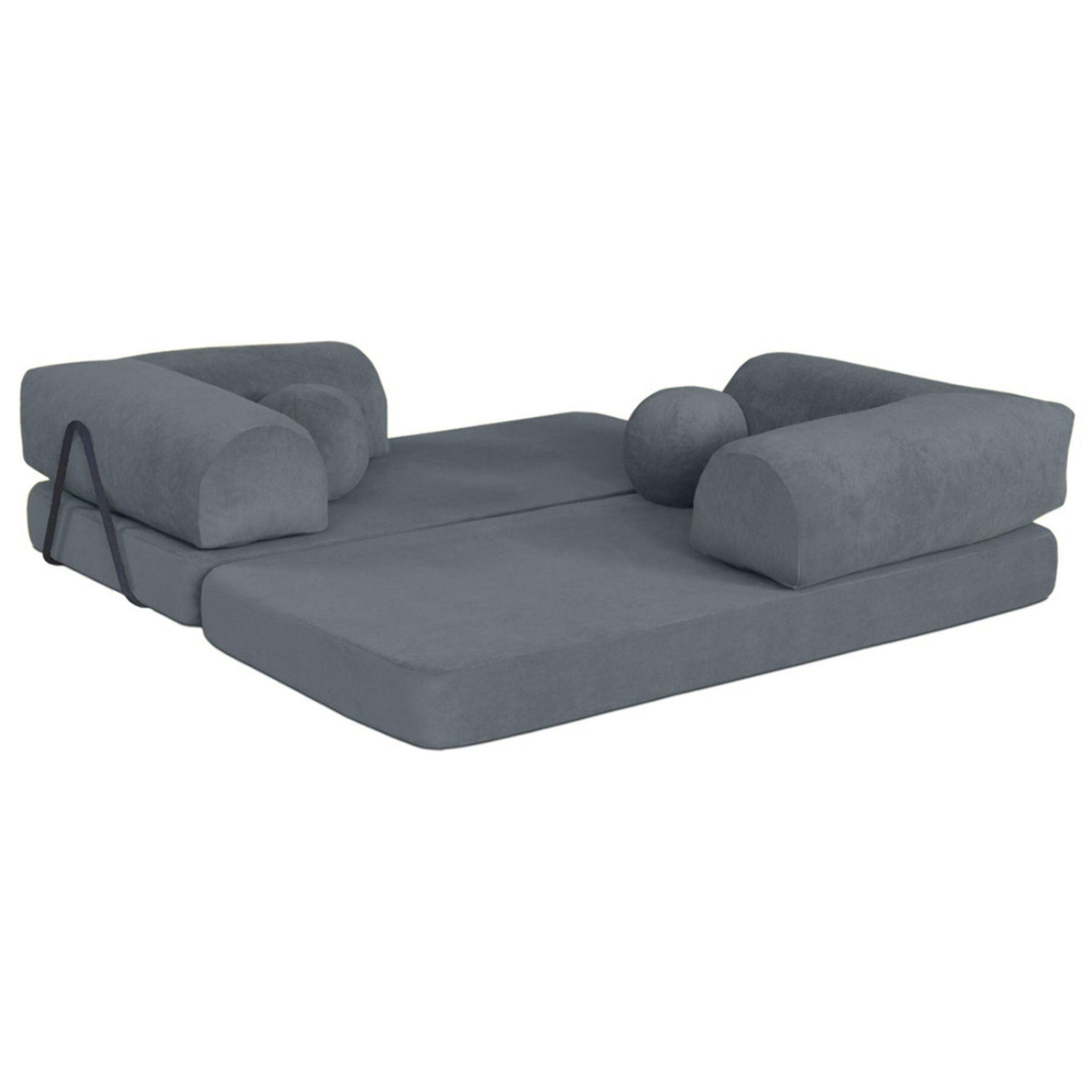 Nebula - Canapé 3 places convertible en velours texturé - Gris