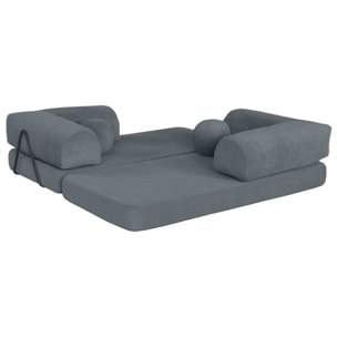 Nebula - Canapé 3 places convertible en velours texturé - Gris