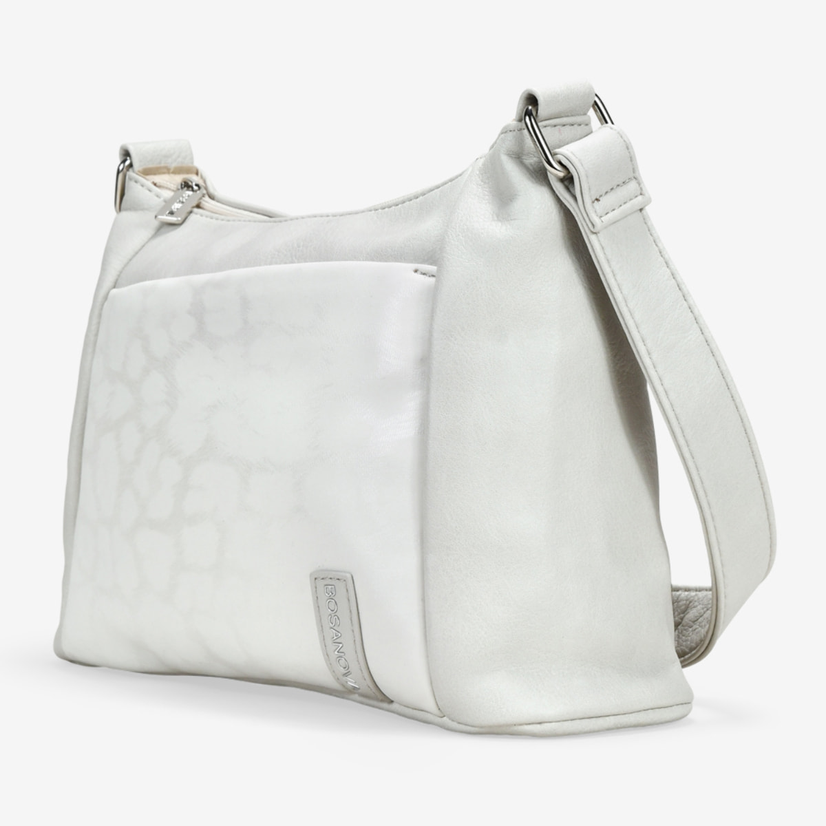 Bolso bandolera piedra con bolsillo grabado de leopardo