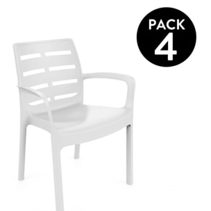 Pack 4 sillas de exterior Maui Blanco