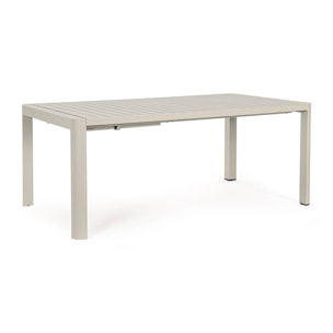 Tavolo da giardino KIPLIN in alluminio beige verniciato a polvere, 180×100 – 240×100 cm
