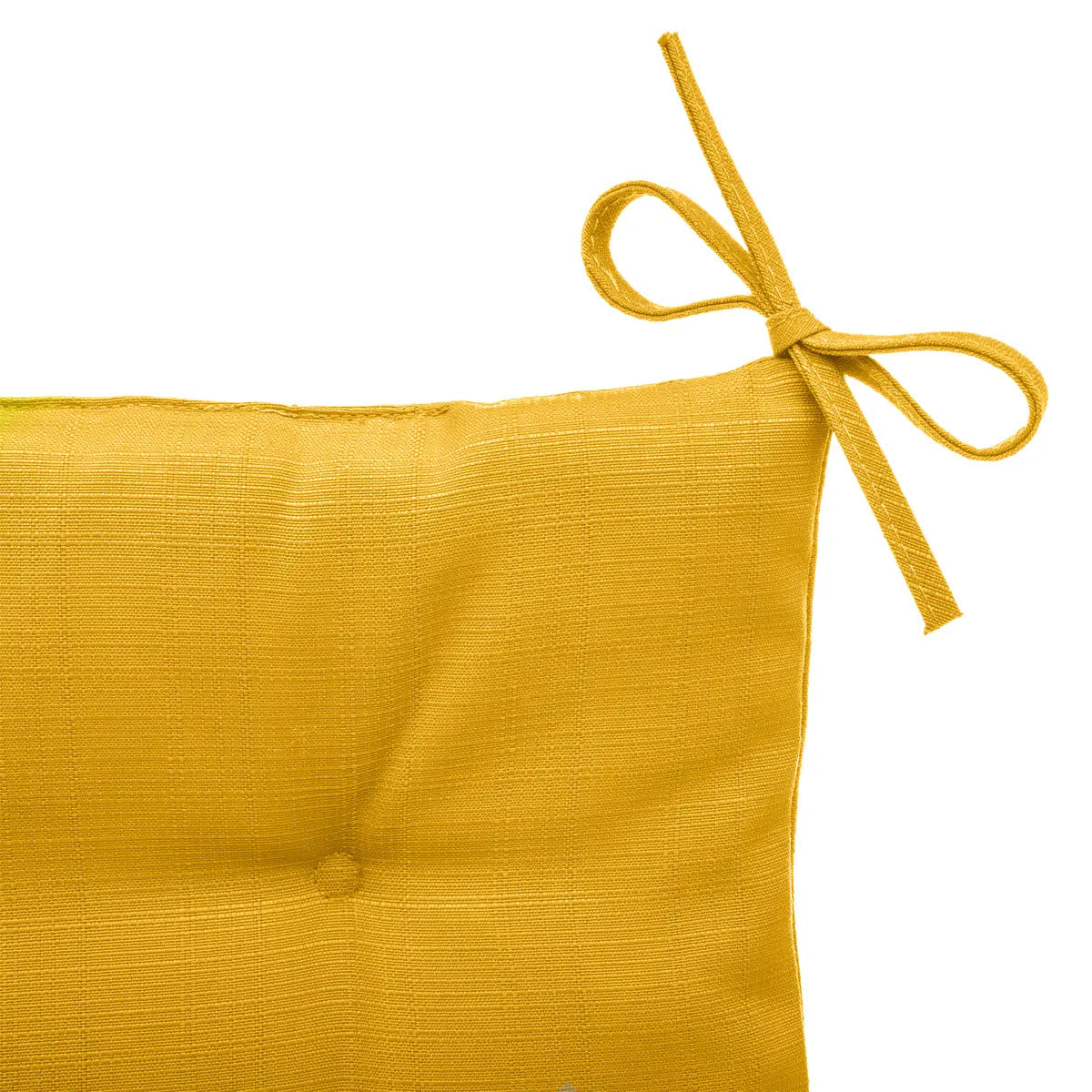 Galette de chaise carrée 4 points "Korai" jaune moutarde 40x40x4cm en polyester