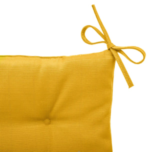 Galette de chaise carrée 4 points "Korai" jaune moutarde 40x40x4cm en polyester