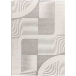 FLORA Alfombra geomÃ©trica con relieve en beige y gris, varias medidas disponibles