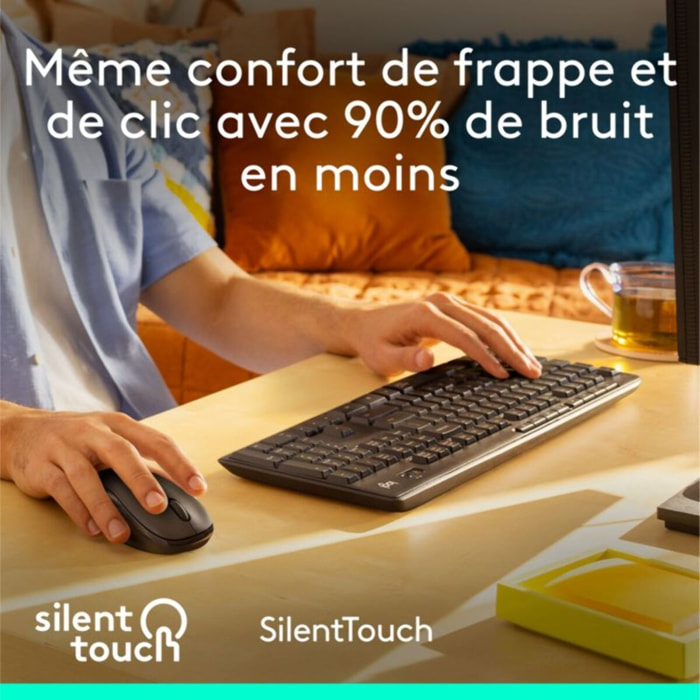 Clavier + Souris LOGITECH MK295 Silent Wireless Combo