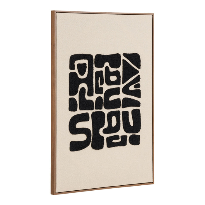 Decorazione murale tufted Tine — nero e avorio 50x70 cm