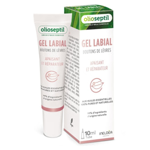 OLIOSEPTIL - Gel labial - Apaisant & Réparateur - Dès les premiers signes d'inconforts - Huiles essentielles 100% pures et naturelles - Vegan - Tube de 10ml