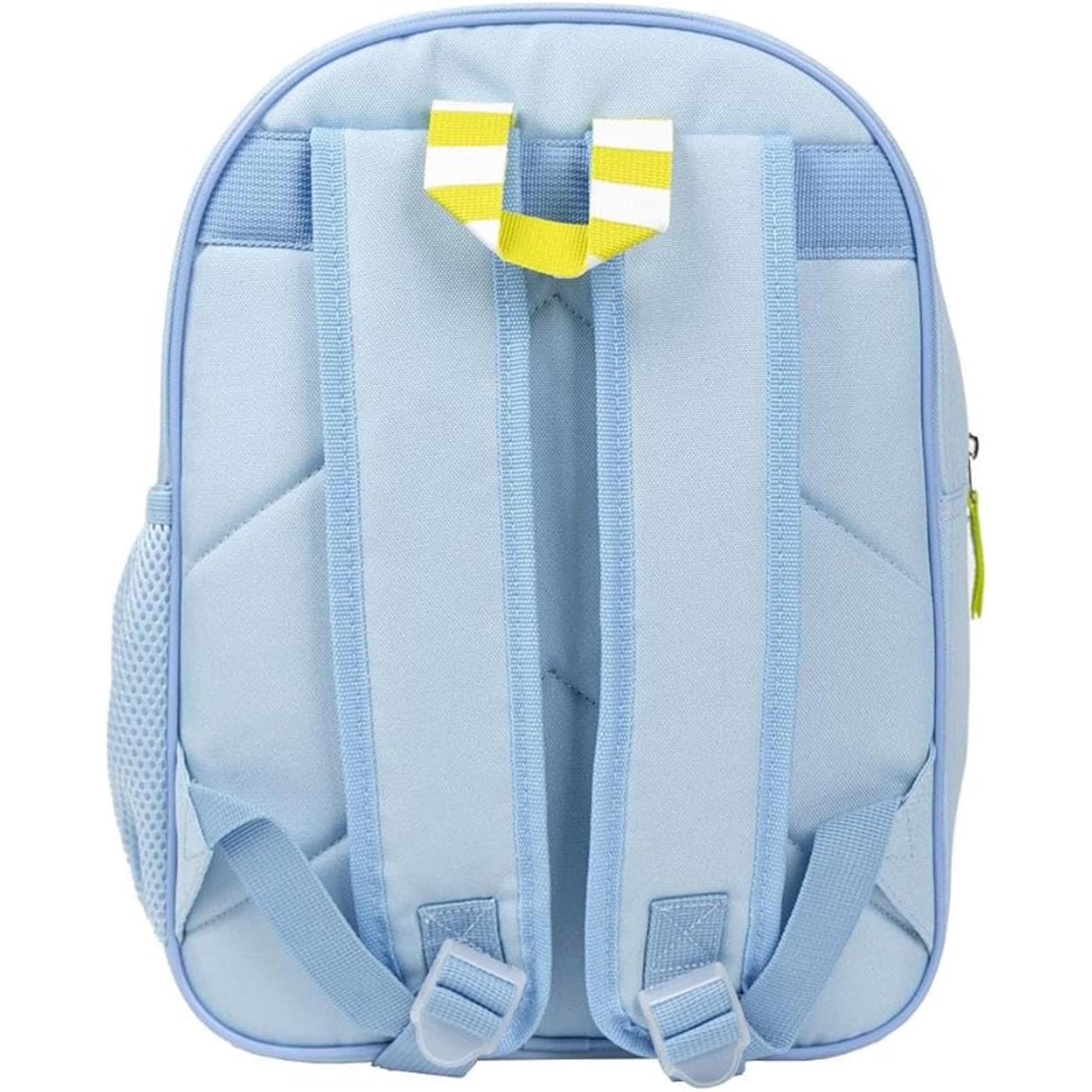 Mochila escolar de bluey - azul - 26x13x35cm - en poliéster - mochila mediana cierre de cremallera y asas regulables