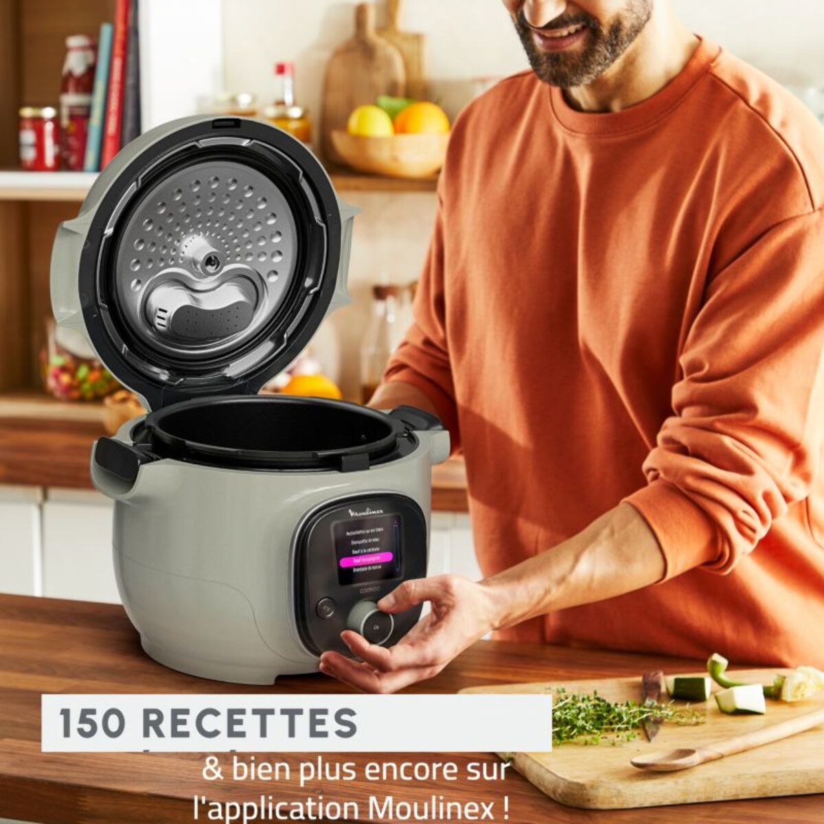 Cookeo MOULINEX CE88E310 vert mini 3 L, 6 modes de cuisson, 150 recettes