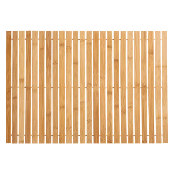 Tapis de bain caillebotis à rouler bambou 40x60cm