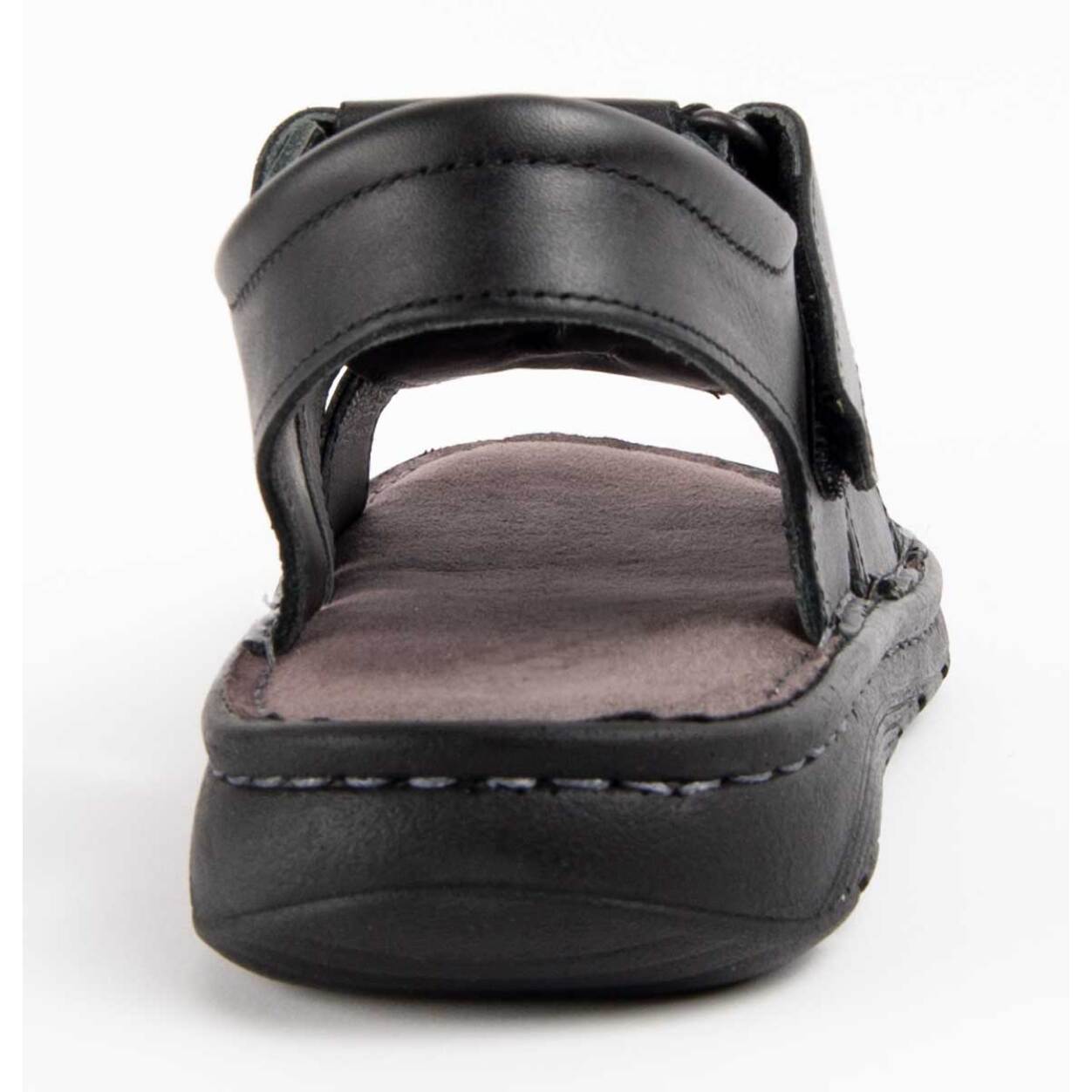 Sandalia De Piel - Negro