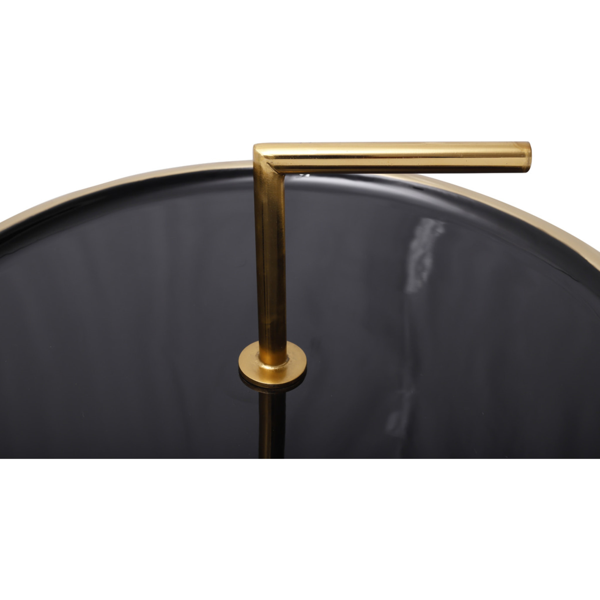 Tavolino Art Deco 510 in metallo nero e oro