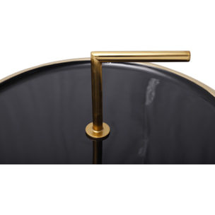 Tavolino Art Deco 510 in metallo nero e oro