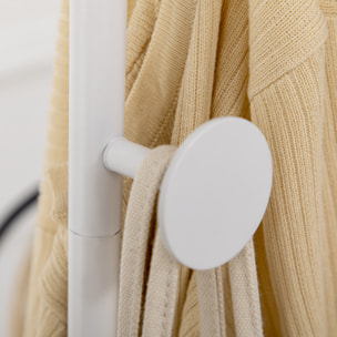 Perchero de Pie Moderno con 2 Ganchos Redondos y Base de Mármol 35x25x170 cm