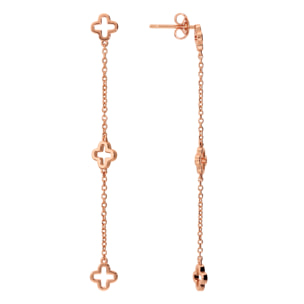 Orecchini Pendenti con Ciondoli a Quadrifoglio Traforati