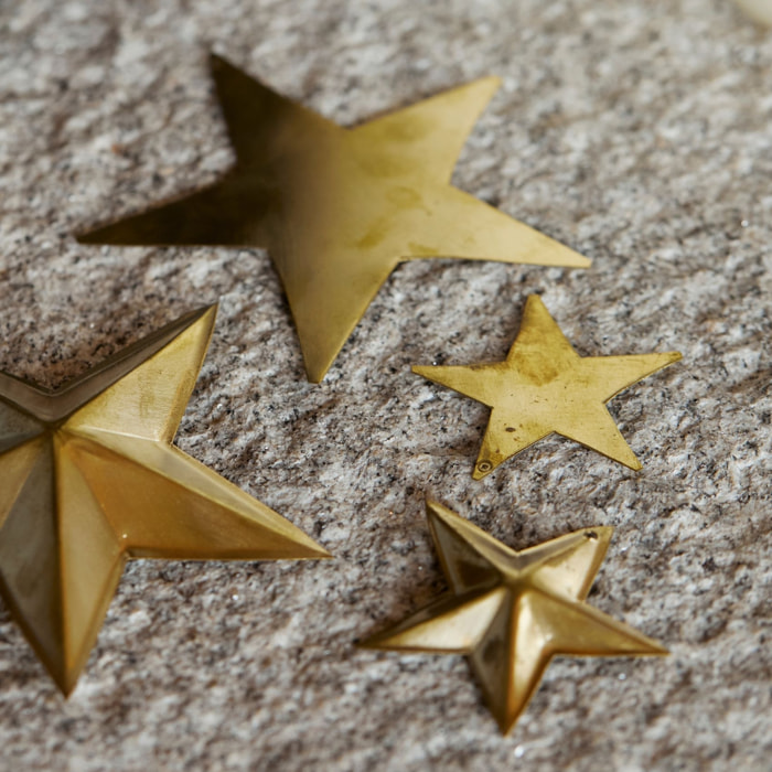 Déco étoile plate en laiton - Doré