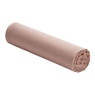 Drap housse bonnet 40 cm 100% lin lavé - rose nude