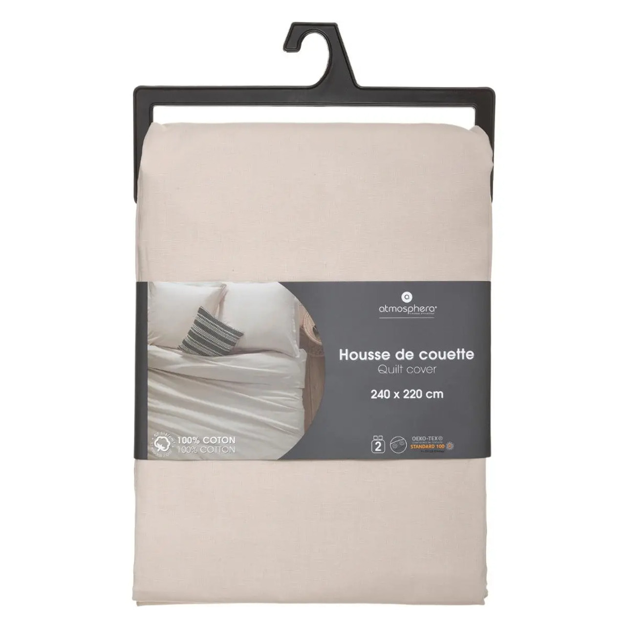 Housse de couette "Carina" coton beige 240x220cm
