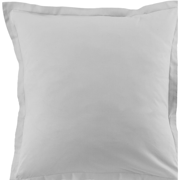 Paire De Taie D'oreiller 100%coton 57fils Gris Clair