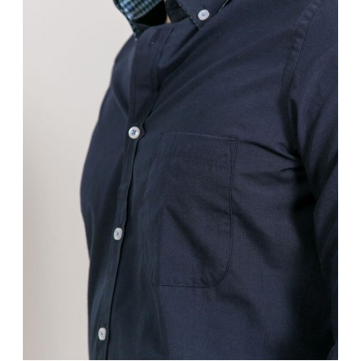 Camicia Uomo 1 Bottone Button Down Manica Corta Slim Cotone Poliestere Unito Blu