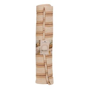 Tapis Groove 170x120cm rayé beige lin