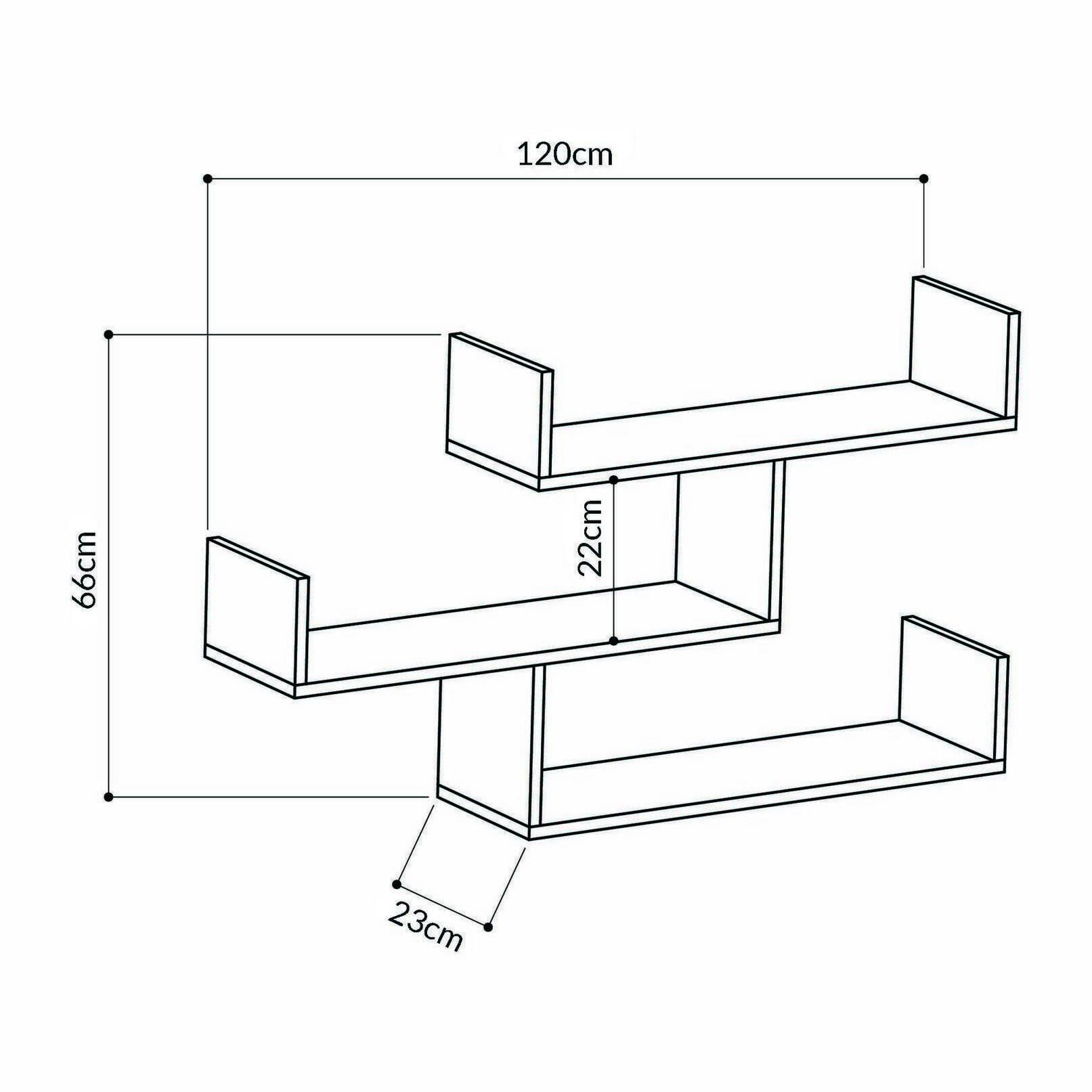 Mensola Dgaleazz, Scaffale, Ripiano a muro, Scaffalatura multiuso, 122x22h67 cm, Antracite