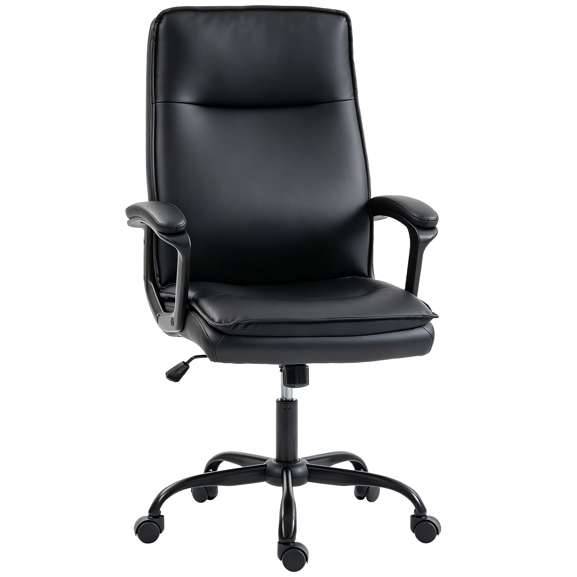 Chaise de bureau manager accoudoirs rembourrés métal synthétique noir